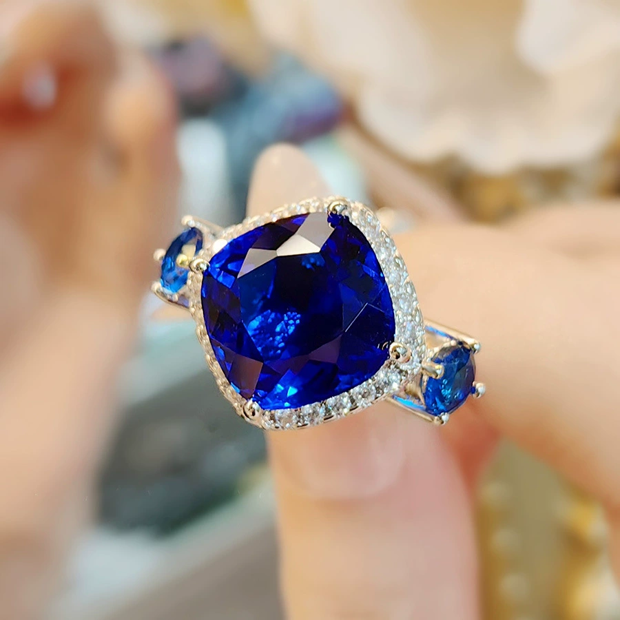 П pendant из сапфира королевский, серьги, кольцо, набор