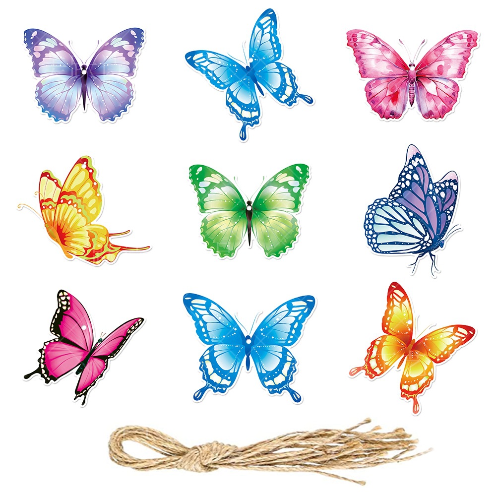 Nuevo producto tema de mariposa decoración de fiesta colgante colgante primavera fiesta de cumpleaños suministros de decoración colgante de mariposa