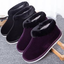 冬季手工棉鞋男女保暖居家月子棉拖鞋加绒加厚妈妈中老年防滑包跟