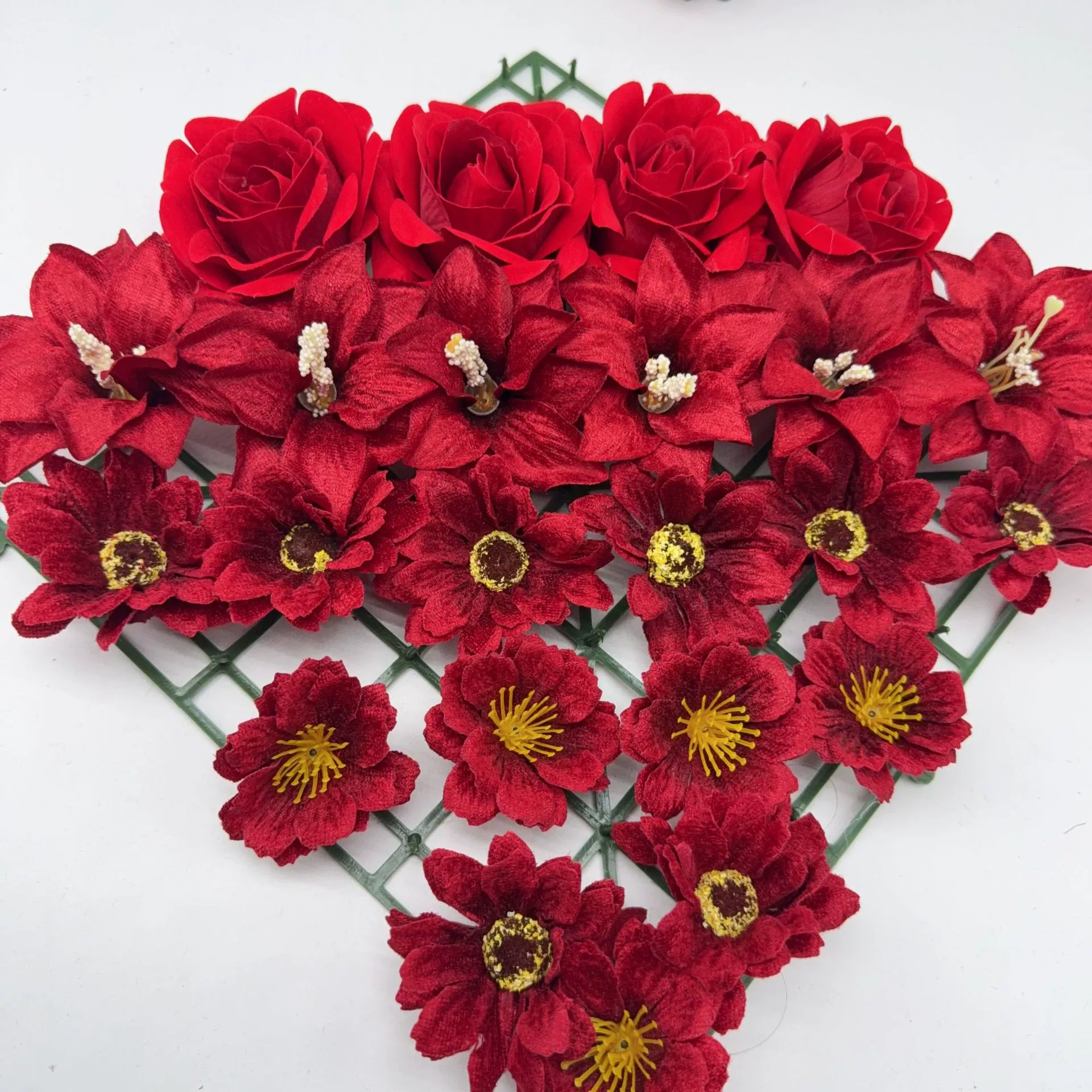 Красная серия искусственных цветов, реквизит для свадебной фотографии, аксессуары для волос ручной работы, аксессуары для украшения, материал для цветочной коробки Amazon