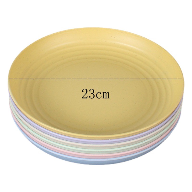 23cm disco 6 piezas de paja de trigo pastel plato de fruta placa resistente a la caída placa del hogar restaurante plato vajilla