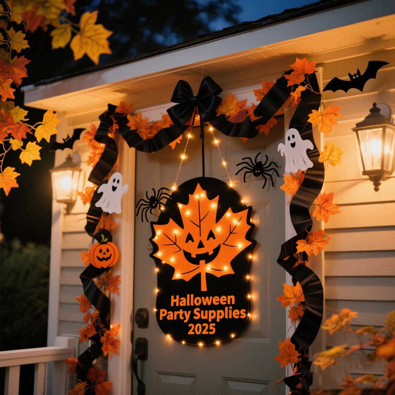 ♡ Набор декоративных элементов для Хэллоуина: гирлянда, веер, флаги, тыквы для фотосессий, подвесные украшения для магазинов и торговых центров