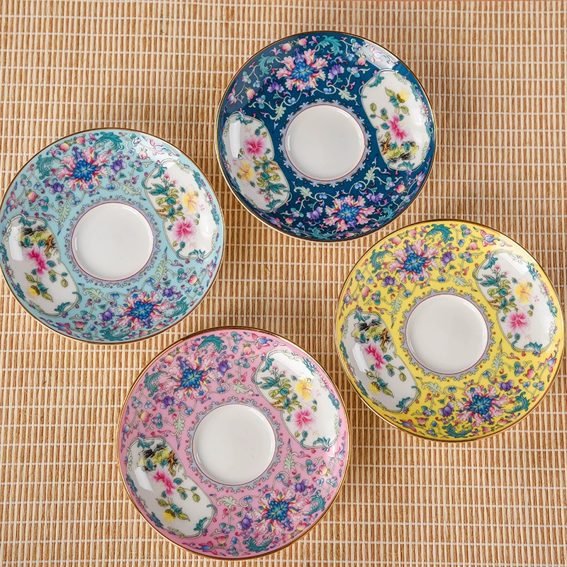 Эмалированная керамическая миска Jingdezhen один сервиз с цветной глазурью, набор для кунг-фу чая, пузырьковая чаша для чая