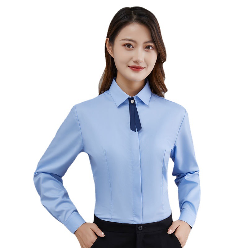 (2개) 봄과 가을 대나무 섬유 긴 소매 가디건 블루 여성 셔츠 N 여성 여름 슬림 통근 전문 착용 철 없음 셔츠