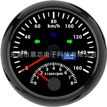 Speedometer Car — Motuoche automobile instrument - cx8201b-black-dial-black-cover-160kmh