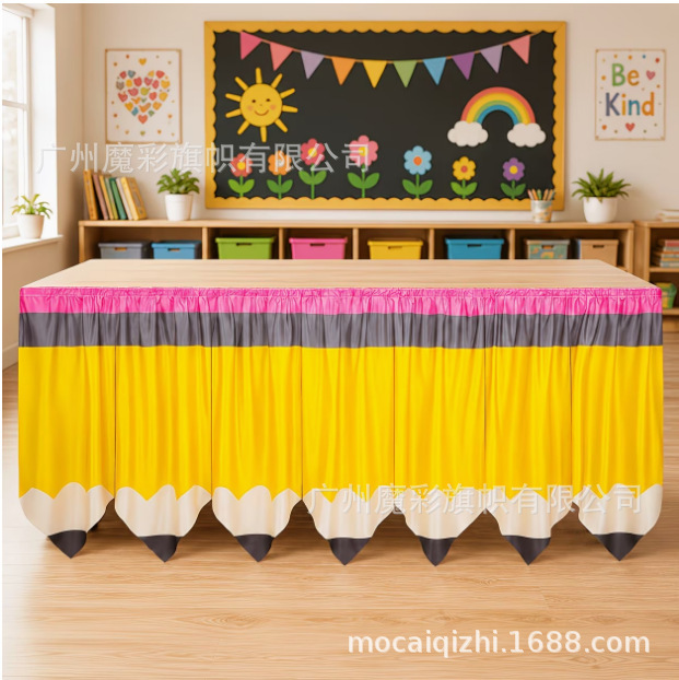 New Cross-Border Back-To-School Season Desk Skirt Pencil Teacher Desk Decoration Ruffled Skirt Desk Cover Round Desk Skirt New Cross-Border Back-To-School Season Desk Skirt Pencil Teacher Desk Decoration Ruffled Skirt Desk Cover Round Desk Skirt