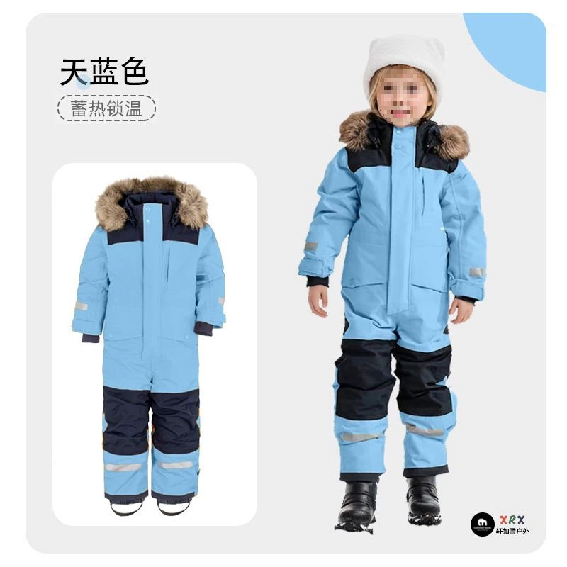Ski ski suit, set for men and women, keep warm windproof waterproof winter travel down jacket