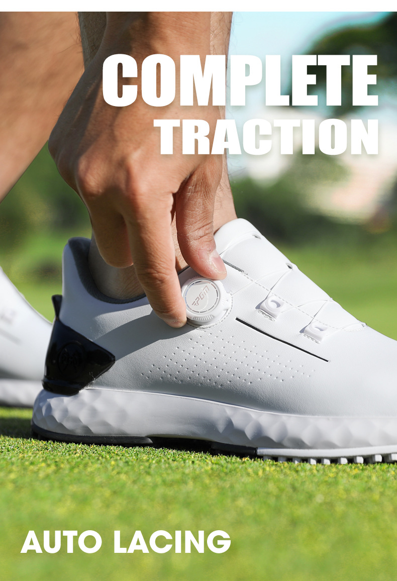 Giày golf nam PGM chống thấm nước, núm xoay tiện lợi, đế giảm xóc — XZ408 trắng đen [đế giữa giảm xóc/chống trượt bên/chống thấm nước] XZ408 chi tiết 11