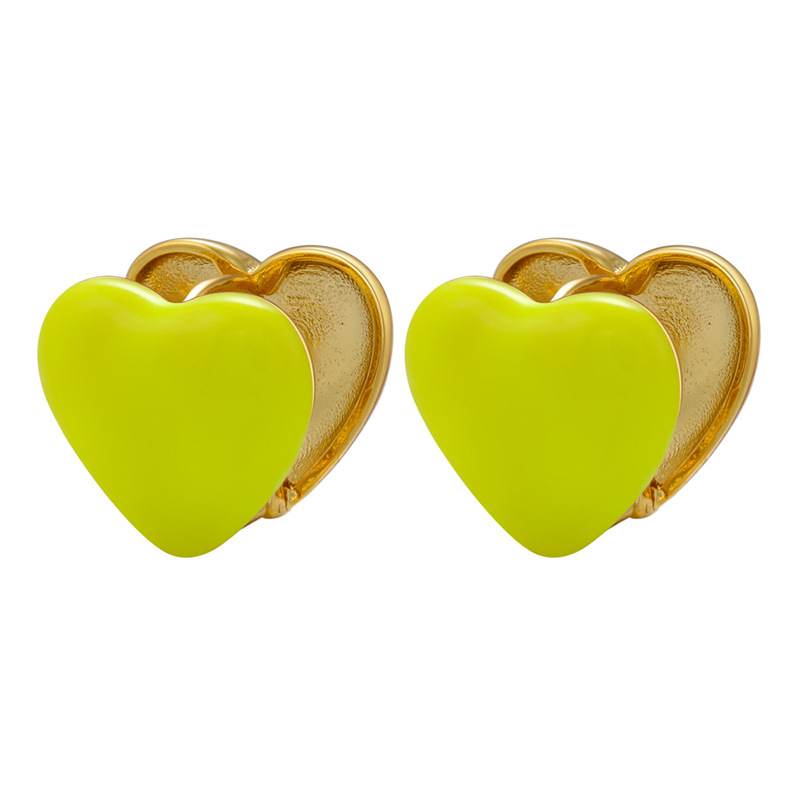 Fashion Heart Shape Brass Plating Ear Studs 1 Pair