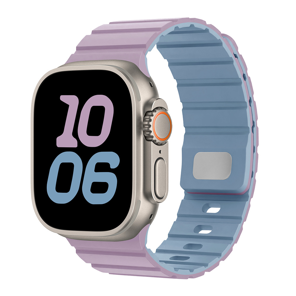 Para Apple Watch10 correa de reloj cuadrada botón magnetic silicona deportiva iWatch9SE hombre y mujer premium
