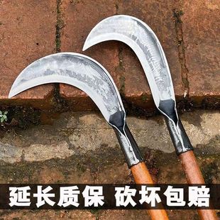 Handmade sickle lawn mower cutting tree agricultural grass knife worker-farmer knife manganese steel grass cutting and cutting dual-purpose outdoor wood knife