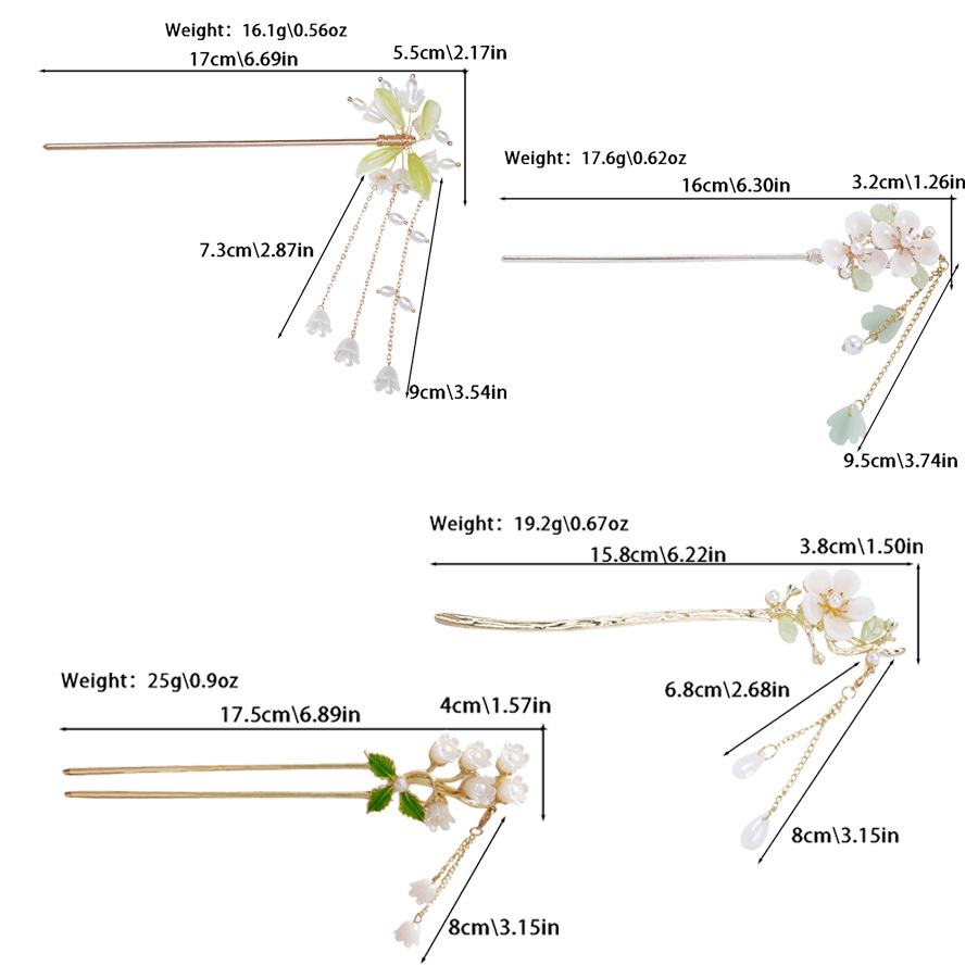 30g Weight Hair Sticks Hair Accessories Type 1 Piece Quantity Tea Party, Street Occasion Imitation Pearl, Alloy Material Flower Pattern All Seasons Season Women's Gender Elegant, Classical Style Elegant Classical Women's Flower Imitation Pearl Alloy Hair Sticks 无