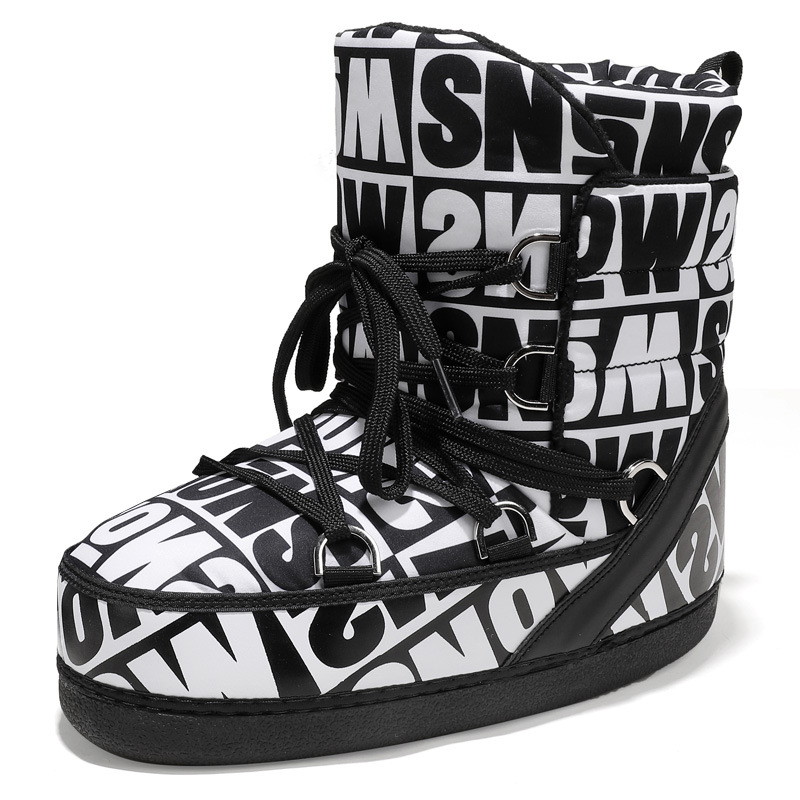 Botas de nieve de felpa gruesa hasta la pantorrilla, estilo celebridad de internet, para esquí de invierno, talla grande, transfronterizas, distribución de botas espaciales