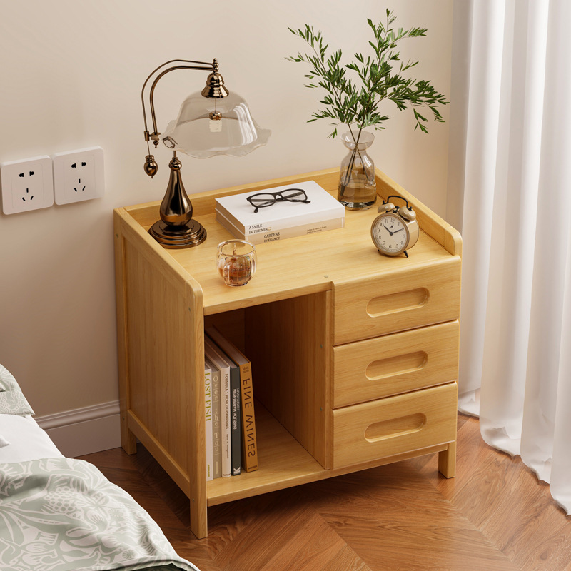 Mesa de cabezal de cama lujosa estante de almacenamiento de sensación de alto nivel pequeño estante de almacenamiento de acabado de cama doméstico para dormitorios domésticos de alquiler