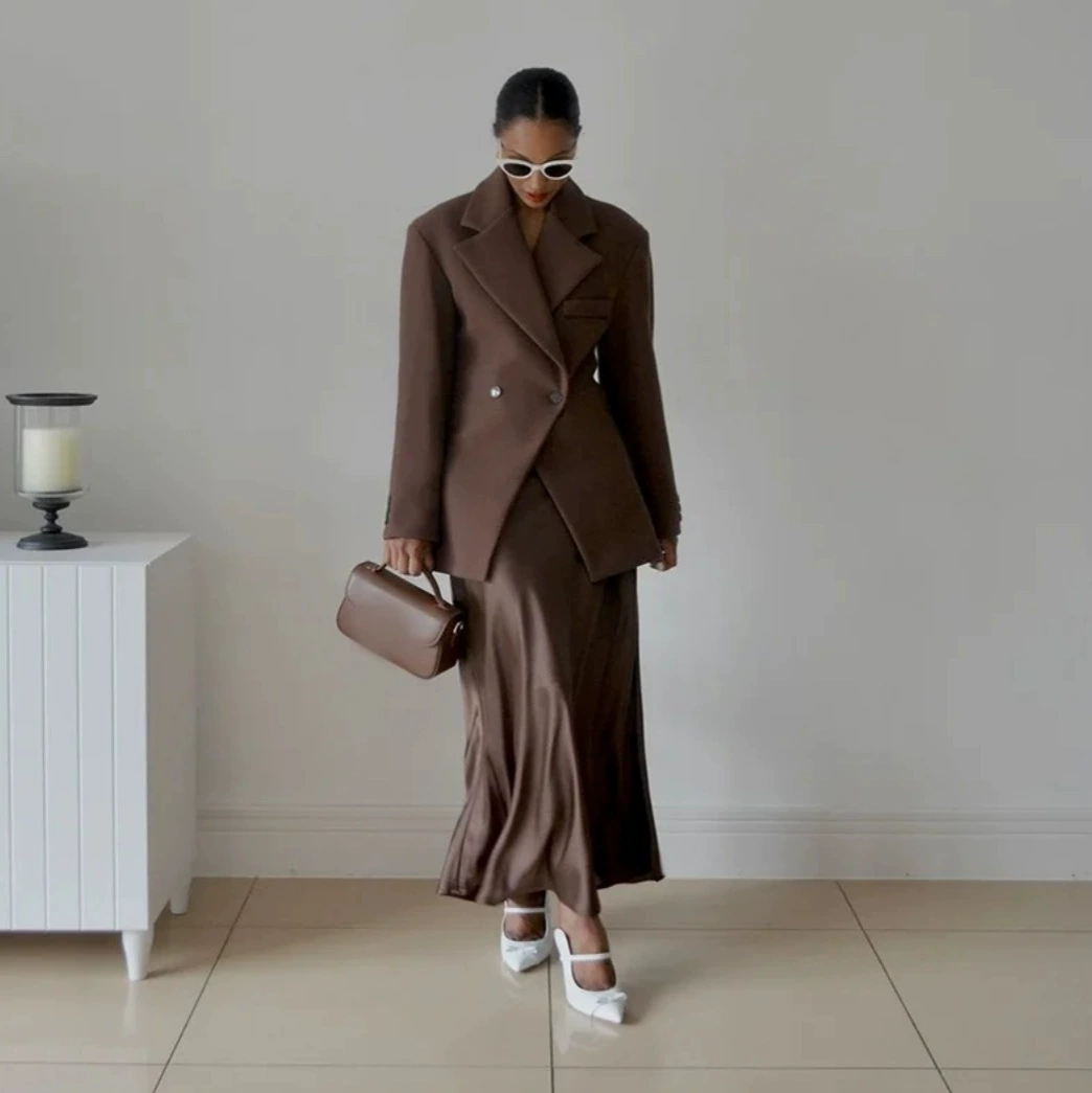 Трансграничная европейская и американская одежда AliExpress, популярный тонкий однотонный пиджак на пуговицах с лацканами и высокой талией, короткий стиль