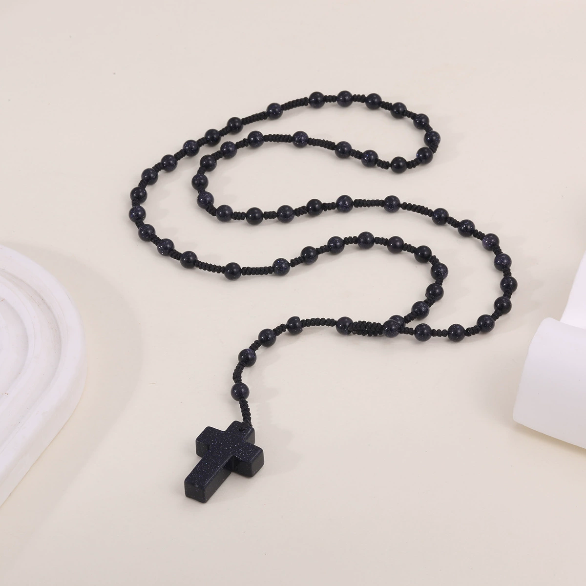Природная вода, агатовый кристалл, четки, сплетённые круглые бусины, кулон, ожерелье, 6 мм, ручная работа, ( )
