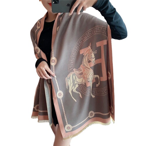 Summer air-conditioned room warm shawl, winter outdoor carriage foreign trade scarf for women, European and American thickened versatile scarf live broadcast
