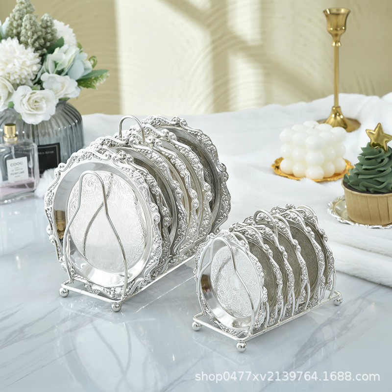 Cake Holder Metal Embossed Small Tray Ins Decorative Plate Vintage Tea Cup Holder Jewelry Storage Plate Snack Cake Plate Cake Holder Metal Embossed Small Tray Ins Decorative Plate Vintage Tea Cup Holder Jewelry Storage Plate Snack Cake Plate