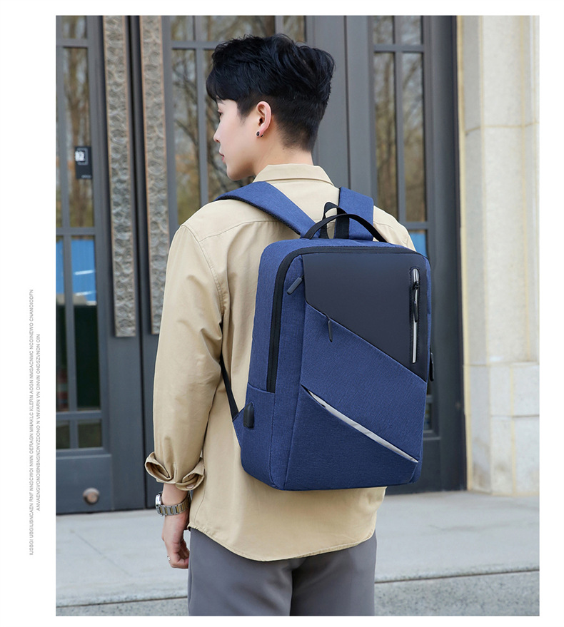 Fashion Solid Color Square Zipper Functional Backpack display picture 1