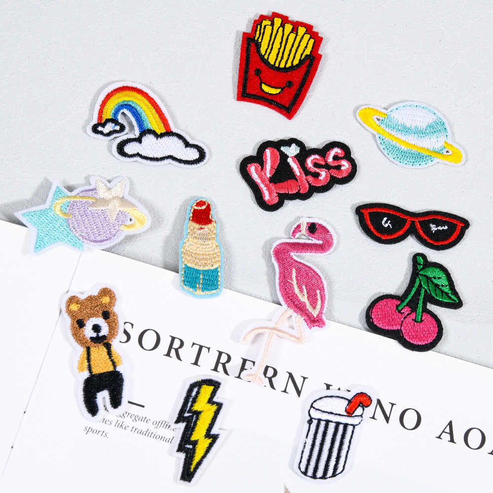 馨文厂家现货电脑花布贴小号卡通字母星球小熊水果彩虹杯子服装搭