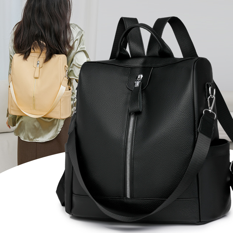 Mochila antirrobo multiusos para mujer 2024 nueva mochila escolar de moda impermeable color sólido mochila de viaje salvaje al por mayor