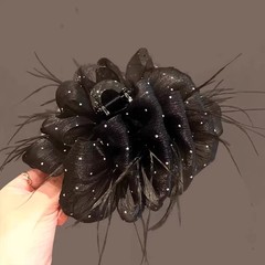 満天星ヘアピン高級感羽クリップ2025新型サメクリップ頭飾り後頭部気質クリップ卸売り