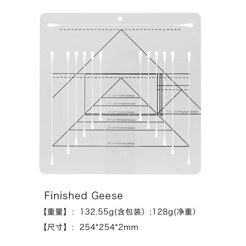 Nueva regla de patchwork acrílico regla de costura y corte regla de plantilla de patchwork finished geese