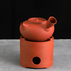 潮州紅泥酒精爐煮茶器套裝手拉側把砂銚壺燒水壺戶外旅行茶具火爐