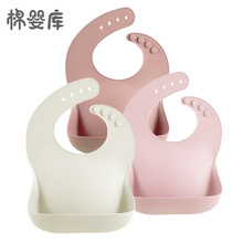 ins亚马逊爆款 母婴用品宝宝防水儿童 硅胶围兜 婴儿口水饭兜批发