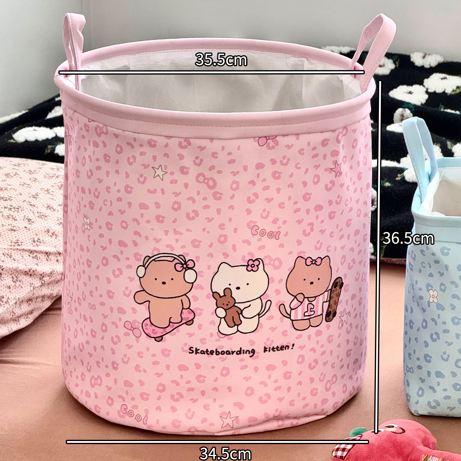 Cesta de ropa sucia portátil plegable dormitorio gato cesto de ropa sucia de alto valor de tela encantadora casa cesto de almacenamiento de ropa sucia