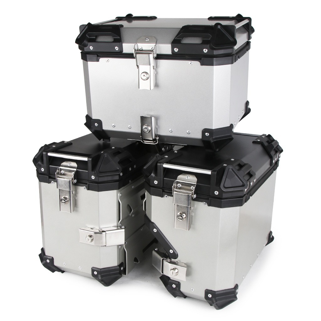 Cross-Border 28L/35L Motorcycle Large Corner Aluminum Alloy Side Box Universal Waterproof and Anti-Collision Travel Color Storage Box