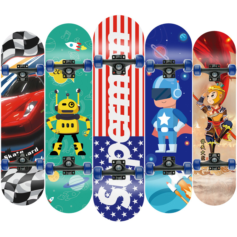 Four-wheel skateboard children's scooter novice double rocker 80cm children and adolescents professional scooter factory direct sales