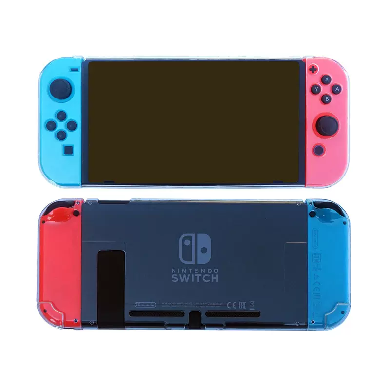 适用任天堂switch游戏机PC水晶保护壳分体透明套薄款插底座NStpu