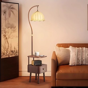 Medieval Style Floor Lamp for Living Room and Bedroom, High-Looking Storage Integrated Atmosphere Lamp Table Lamp