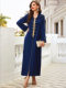 BA305 navy blue gold edge hand-sewn drilled hooded robe ABAYA Muslim Middle East Southeast Asia women's clothing