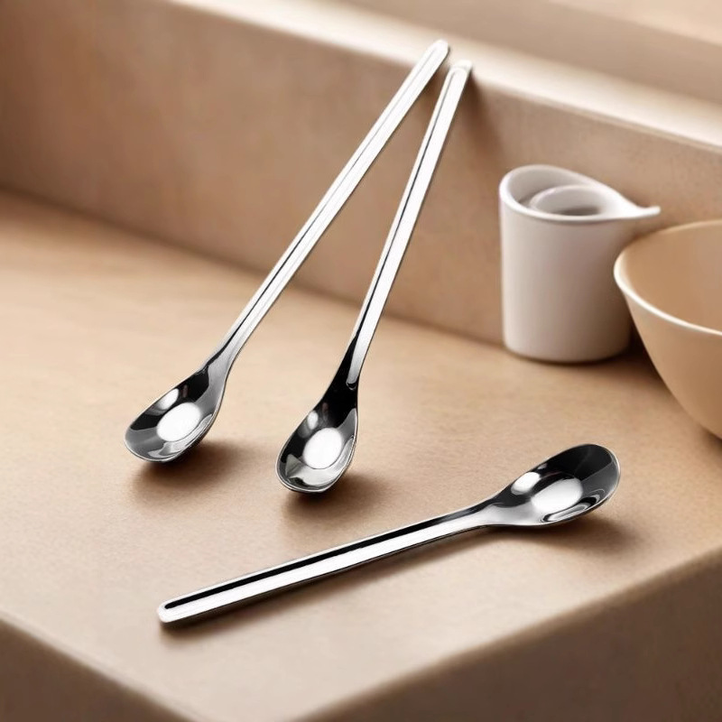 304 Stainless Steel Stirring Long-handled Ice Mug Coffee Beverage Square-headed Ingot Spoon, Seasoning Spoon_voghion.com