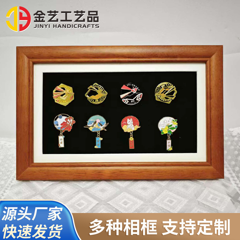 Badge Photo Frame Table Milk Tea Souvenir Display Frame Bubble Mart Storage Display Stand White Wood Badge Photo Frame
