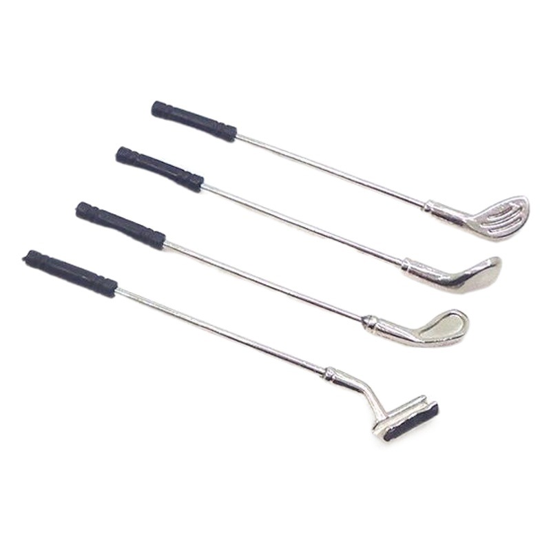 1:12 Dollhouse accesorios Dollhouse simulación mini cuatro clubes de golf más bola modelo