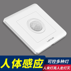 家庭用人体センサー付きスイッチパネル、廊下用遅延機能付き220V赤外線、光制御LEDライト付きスマートセンサー
