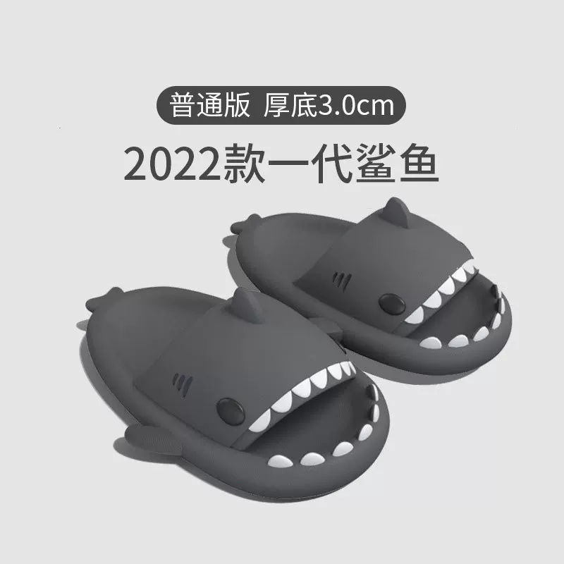 Кожаные тапочки на платформе Slide Slippers (Shark) с аквапарком?