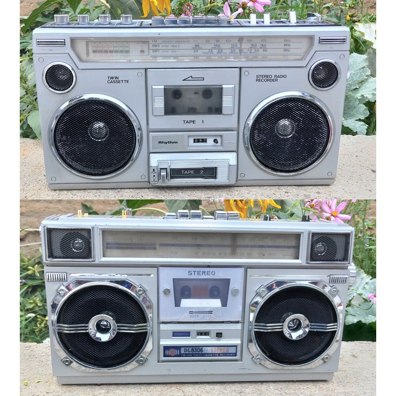 Instalación de doble altavoz de grabadora plateada