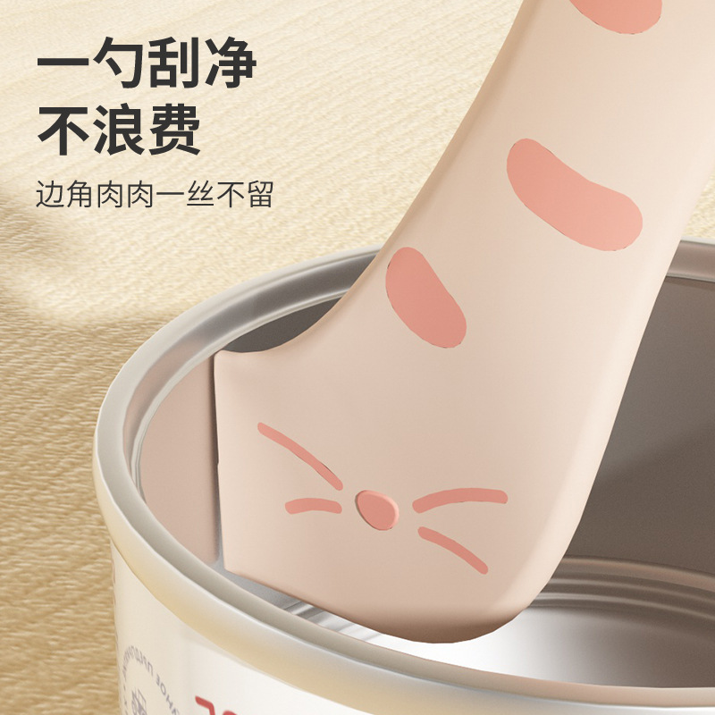 Cucharas enlatadas para mascotas, cucharas de alimentación húmeda multifuncional para gatos, cucharas enlatadas para gatos con tapa abierta