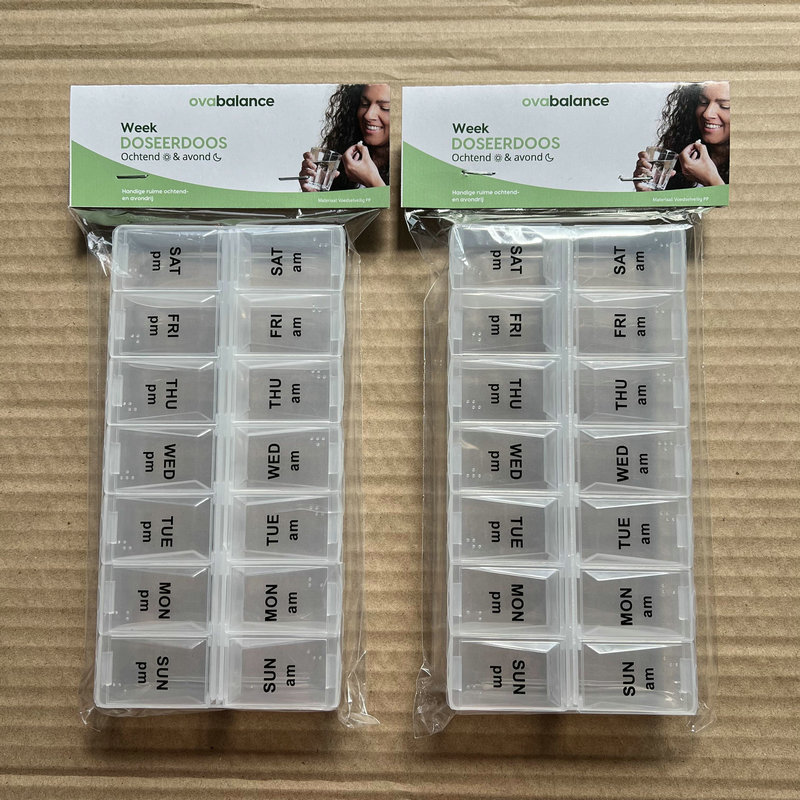 钉卡头装一周14格药盒 挂卡装一周十四格药盒 一星期14格医药盒