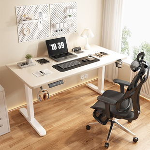 Solid Wood Electric Lift Table Dual Motor Standing Computer Table Simple Home Liftable Desk Smart Lift Table
