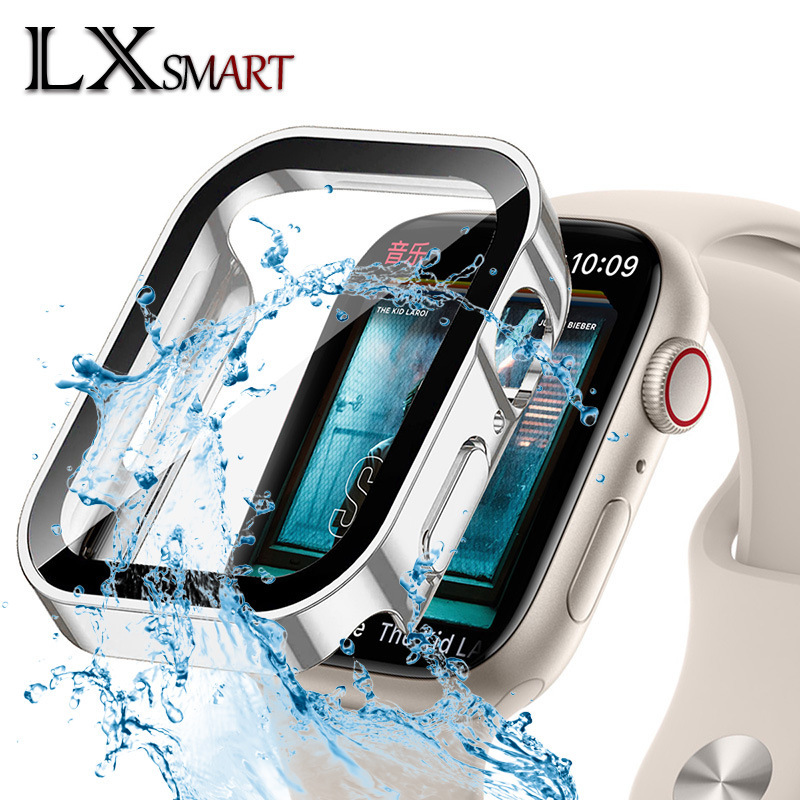 Suitable for Apple Iwatch11 Waterproof Protective Case Pc Shell and Film Integrated Straight Edge Electroplated Waterproof Watch Case Ultra