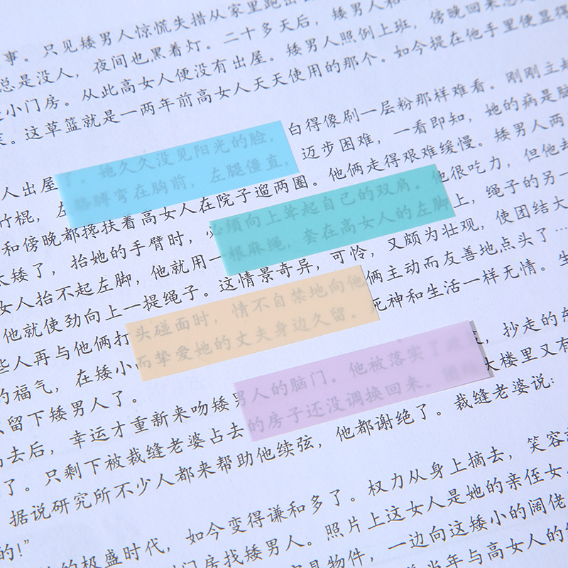 PET Morandi translúcido nota adhesiva Wrong Question Mark Etiqueta de índice ins lindo clasificación nota etiqueta de papel al por mayor