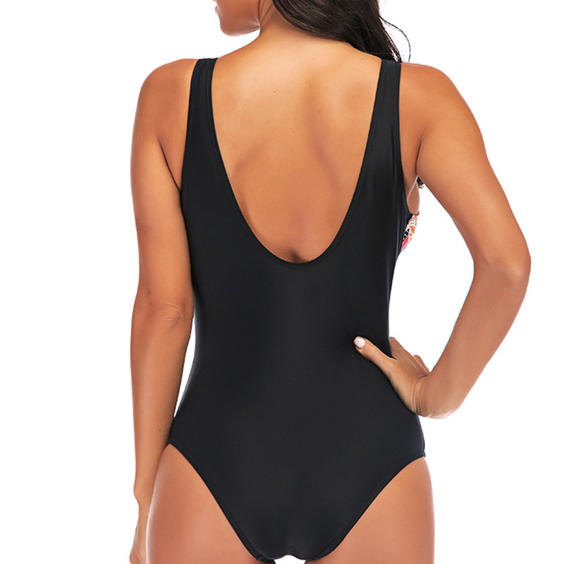 Sexy dames badpak met print en open rug eendelig zwemkleding_voghion.com