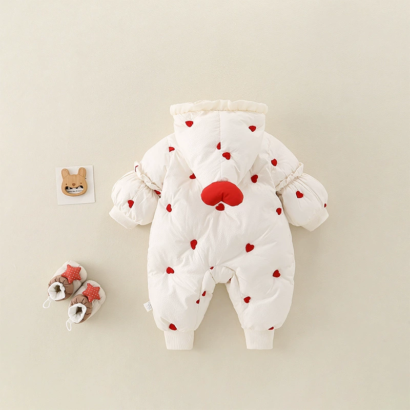 Children's demi-season bodysuit with hood, keep warm overall to go out, Korean style