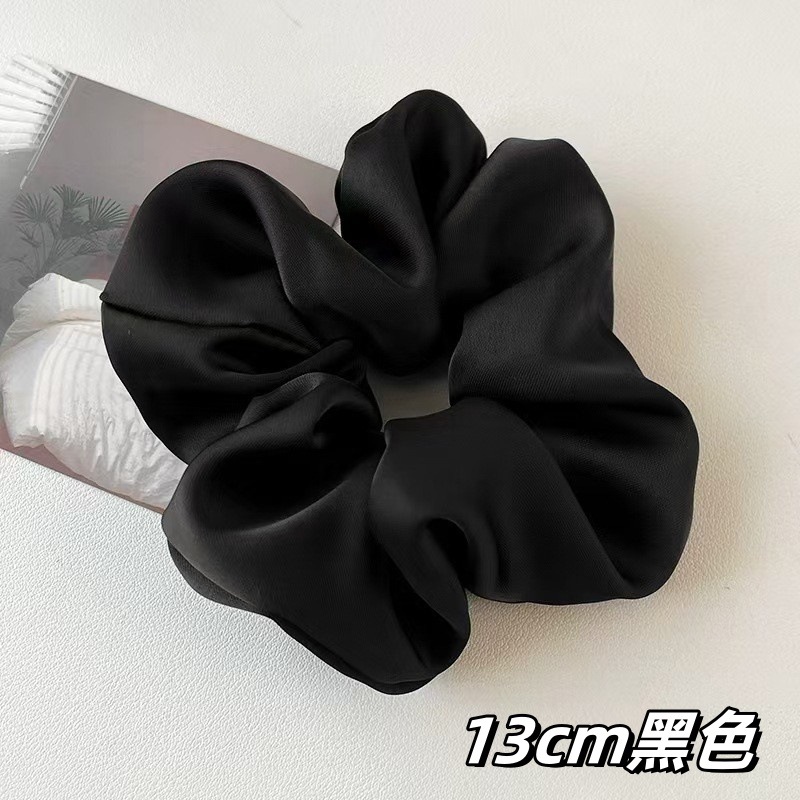 Moda coreana de color sólido lujoso satén anillo de cabello de intestino 13cm de alta elasticidad de seda simulada correa de cabello para mujeres image 11