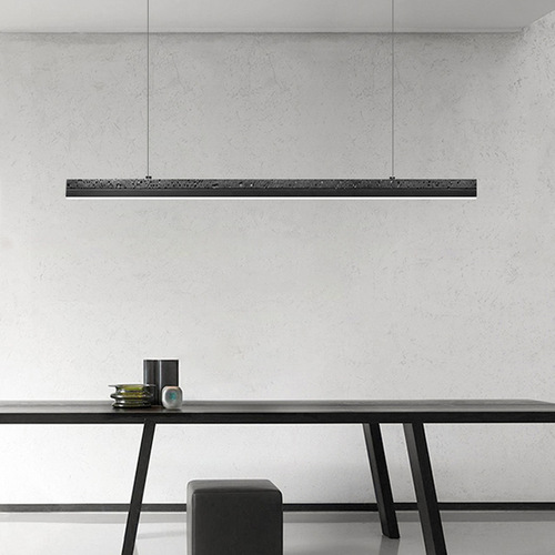 Italian minimalist black hole stone restaurant chandelier designer creative all-copper modern minimalist long bar tea room lighting